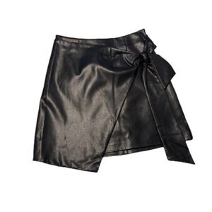 Wilfred Black Faux Leather Mini Skirt
